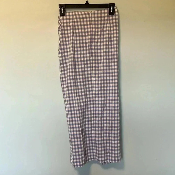 NWT Zara Plaid  Gingham Pastel Twist Front Skirt - Picture 5 of 9